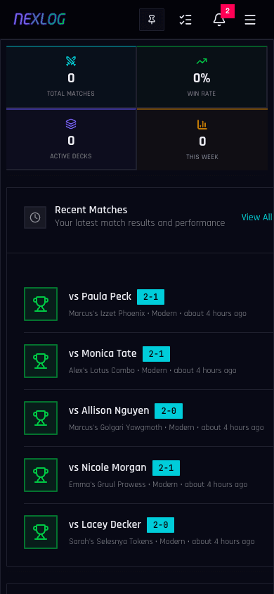 Your Command Center - Nexlog Feature Screenshot (Mobile)