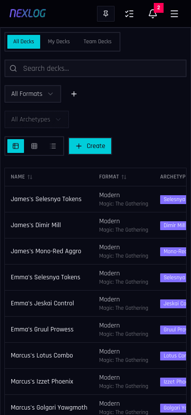 Unlimited Deck Tracking - Nexlog Feature Screenshot (Mobile)