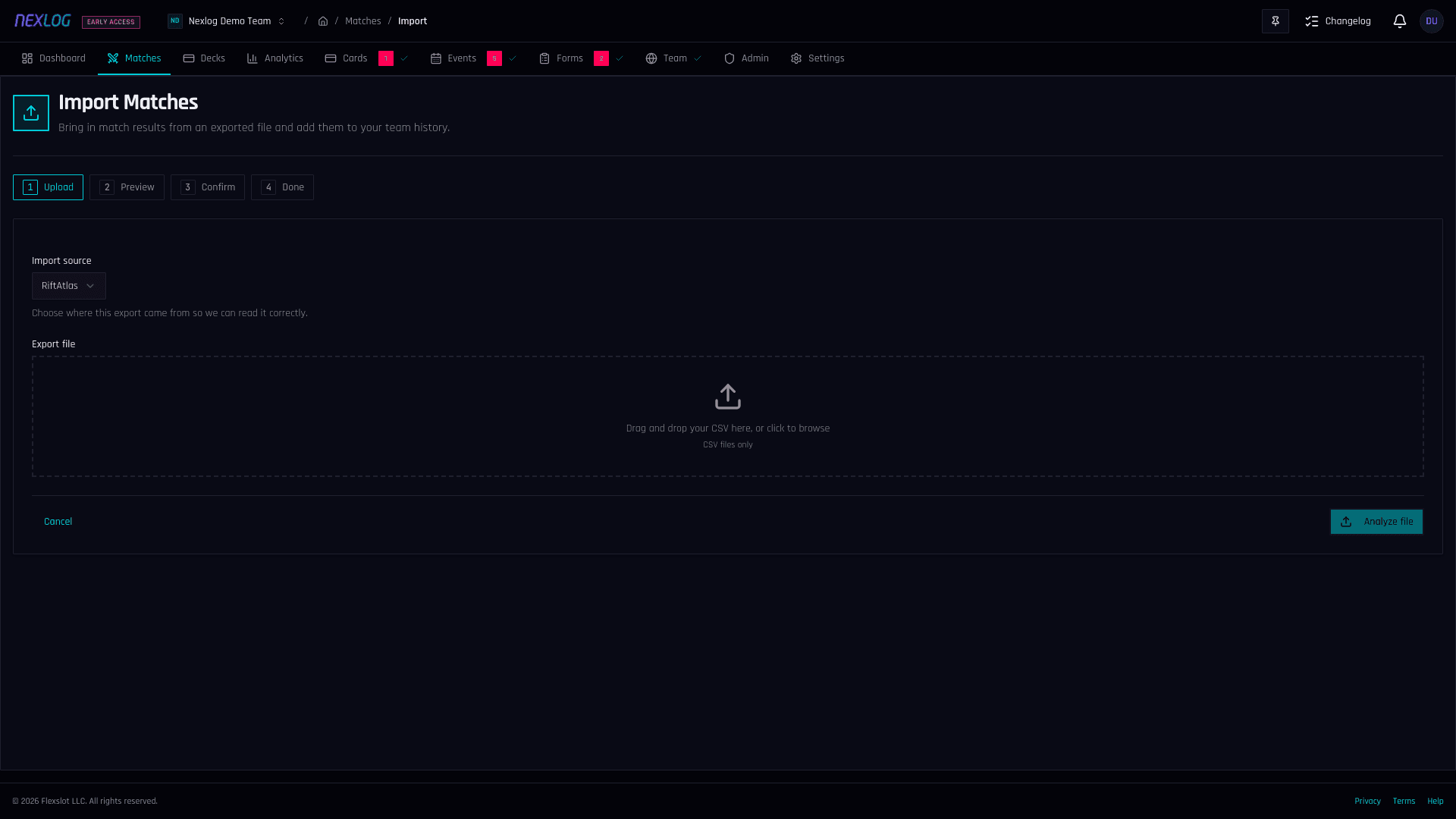 Import Results, Skip the Data Entry - Nexlog Feature Screenshot